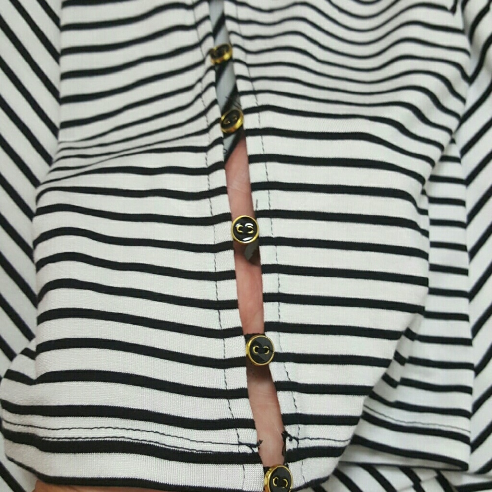 Cable & Gauge top tunic short sleeve stripes women size 3x - Picture 6 of 7